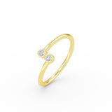 14K Gold Dual Diamond Gold Ring