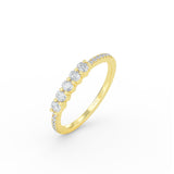 14K Gold 5 Stone Diamond Anniversary Ring