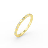 14K Gold Half Eternity Alternating Diamond Band