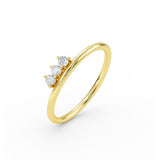 Triple Diamond Gold Ring