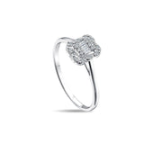 8K Gold Baguette and Round Diamond Ring