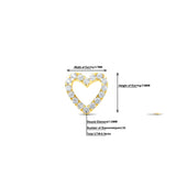 14K Gold Heart Earrings with Diamond