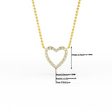 14K Gold Open Heart Diamond Necklace