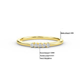 14K Gold 5 Stone Diamond Wedding Band
