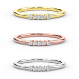 14K Gold 5 Stone Diamond Wedding Band