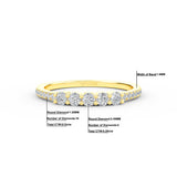14K Gold 5 Stone Diamond Anniversary Ring