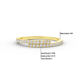 14K Gold Diamond Cross Over Gold  Ring