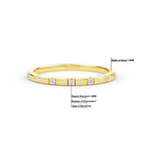 14K Gold Half Eternity Alternating Diamond Band