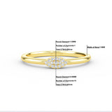 14K Gold Diamond Eye Ring