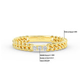 14K Gold Chain Ring with Pave Setting Diamond