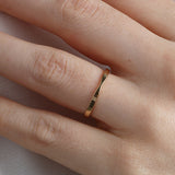 14K Gold 2mm Thin X wedding Band