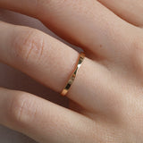 14K Gold 2mm Thin X wedding Band