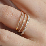 14K Gold 1.5mm Half Way Diamond Wedding Band