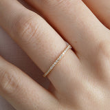 14K Gold 1.5mm Half Way Diamond Wedding Band