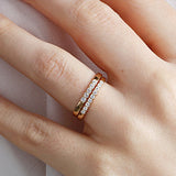 14K Gold 2.2mm 5 stone Diamond Wedding Band