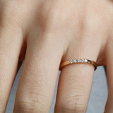 14K Gold 2mm 5 stone Diamond Wedding Band