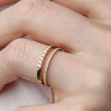 14K Gold 2mm 7 stone Diamond Wedding Band