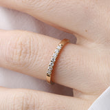 14K Gold 2mm 7 stone Diamond Wedding Band