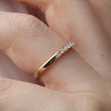 14K Gold 2mm 7 stone Diamond Wedding Band