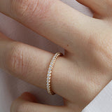 14K Gold 1.8mm French Cut All Around Diamond Wedding Band