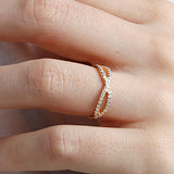 14K Gold Half Way Infinty Diamond Wedding Band