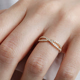 14K Gold Half Way Infinty Diamond Wedding Band