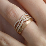 14K Gold Half Way Infinty Diamond Wedding Band