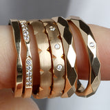 14K Gold 3mm Multi Faceted Wedding Band