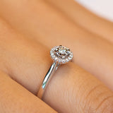 14K Halo Diamond Ring