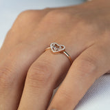 14K Rose Gold Diamond Heart Ring