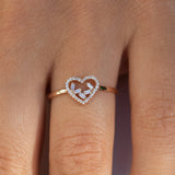 14K Rose Gold Diamond Heart Ring