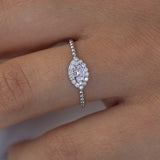 14K White Gold Diamond Evil Eye Ring