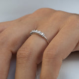 14K White Gold Baguette and Round Diamond Ring