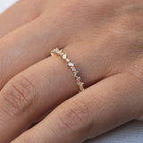 14K Gold Baguette and Round Diamond Ring