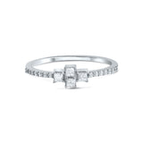 14K Gold Baguette and Round Diamond Ring