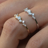 14K Gold Multi Stone Diamond Ring