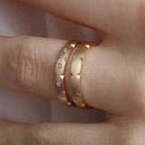 14K Gold 3mm Modern Wedding Band with Diamonds
