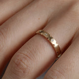 14K Gold 3mm Modern Wedding Band with Diamonds