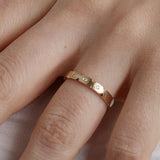14K Gold 3mm Modern Wedding Band with Diamonds
