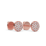 14K Gold Round Diamond Earrings