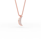 14K Gold Crescent Moon Diamond Necklace