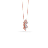 14K Gold Diamond Pave Flower Necklace