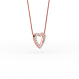 14K Gold Open Heart Diamond Necklace