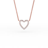 14K Gold Open Heart Diamond Necklace