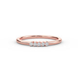 14K Gold 5 Stone Diamond Wedding Band