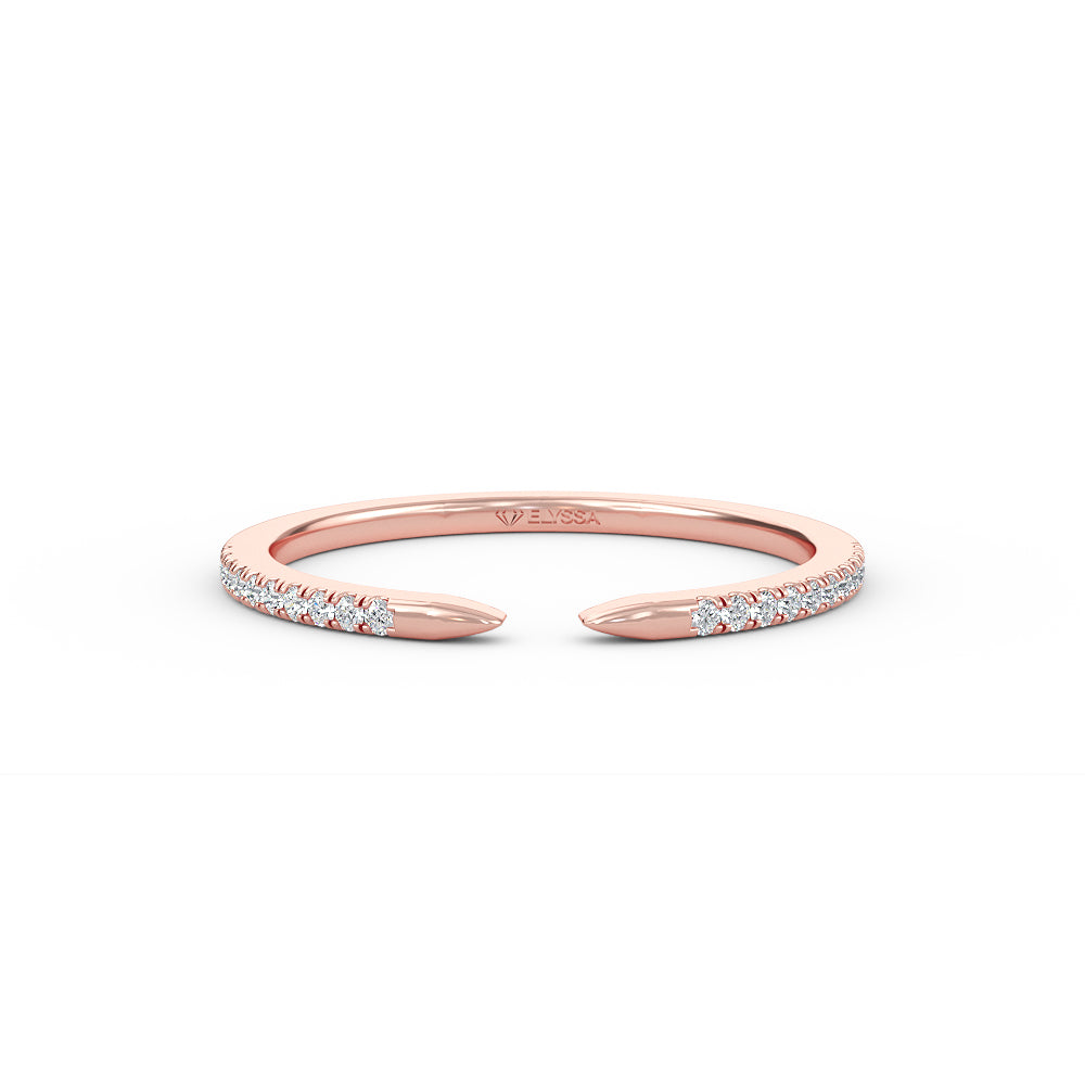 14K Gold Diamond Cuff Gold Ring