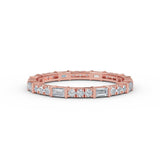 14k Gold Baguette and Round Diamond Eternity Ring