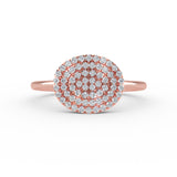 14K Gold Oval Round Design Wedding Band