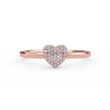 14K Gold Heart Design Diamond Wedding Ring