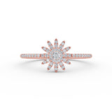 14K Gold Floral Diamond Ring